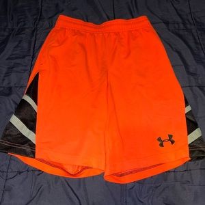 Orange Under Armour shorts